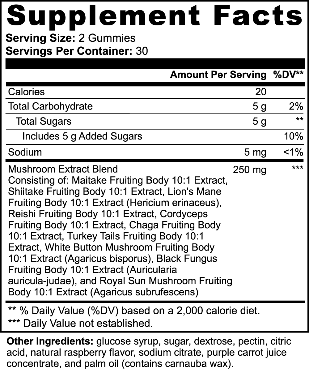 Mushroom Extract Complex - Immune Support Supplement