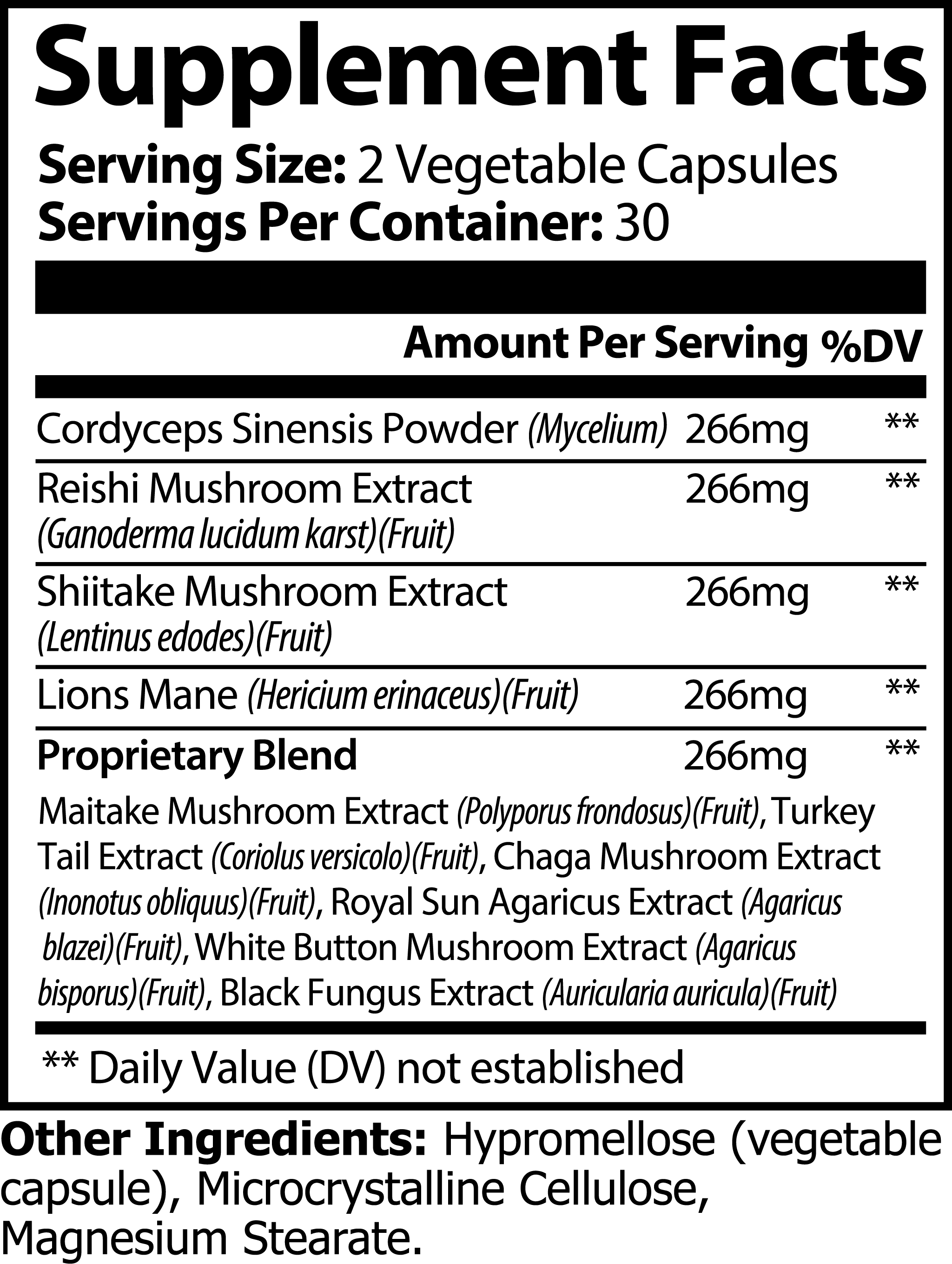 Mushroom Complex 10 X - Immune Boosting Supplement