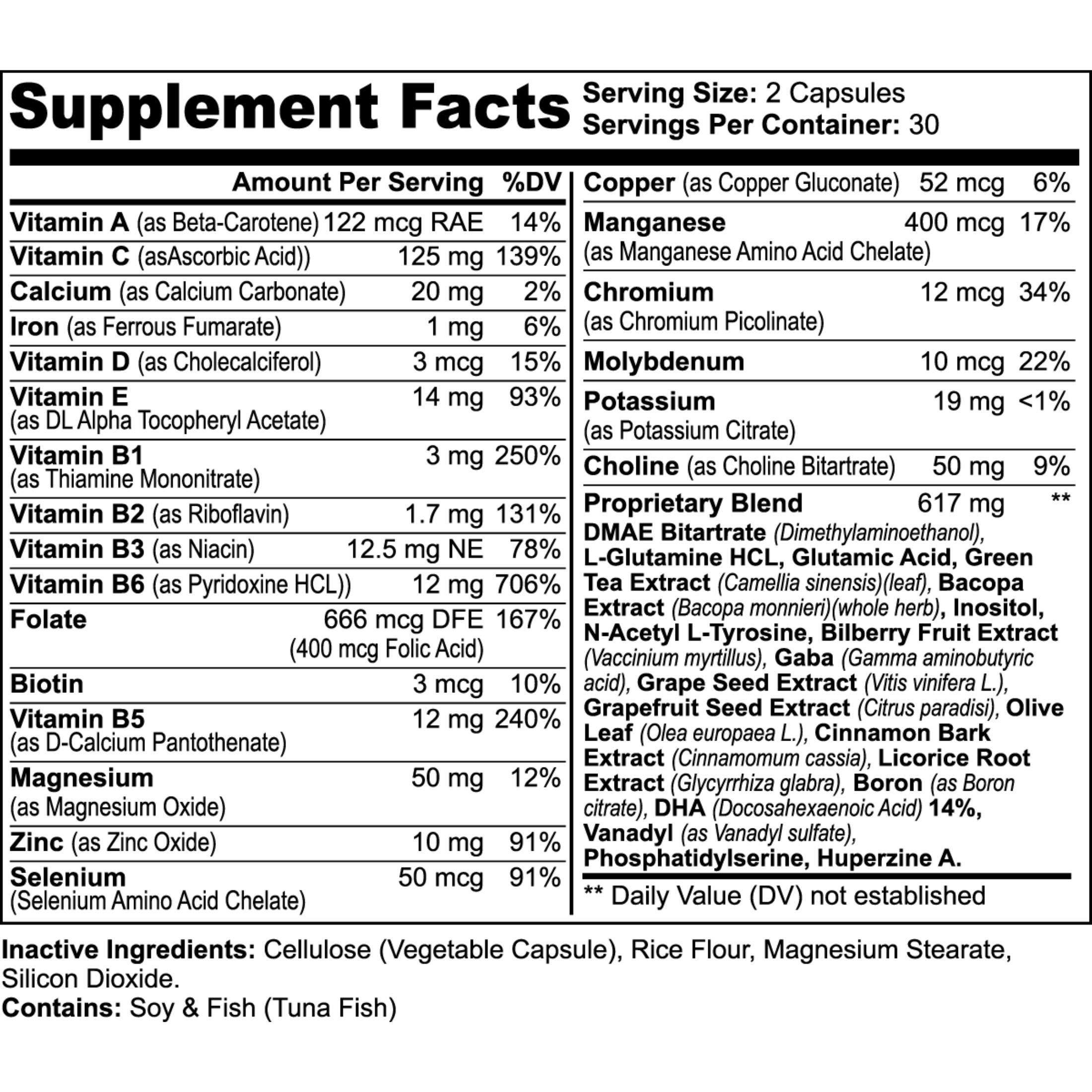 Nootropic Brain & Focus Formula - Cognitive Health Supplement